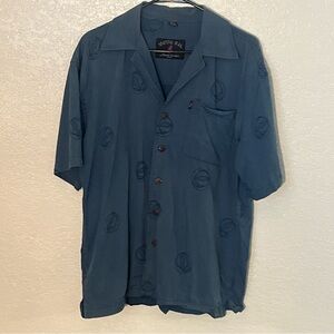 Vintage Men's L Grateful Dead Hawaiian Shirt David Carey Button Down Blue